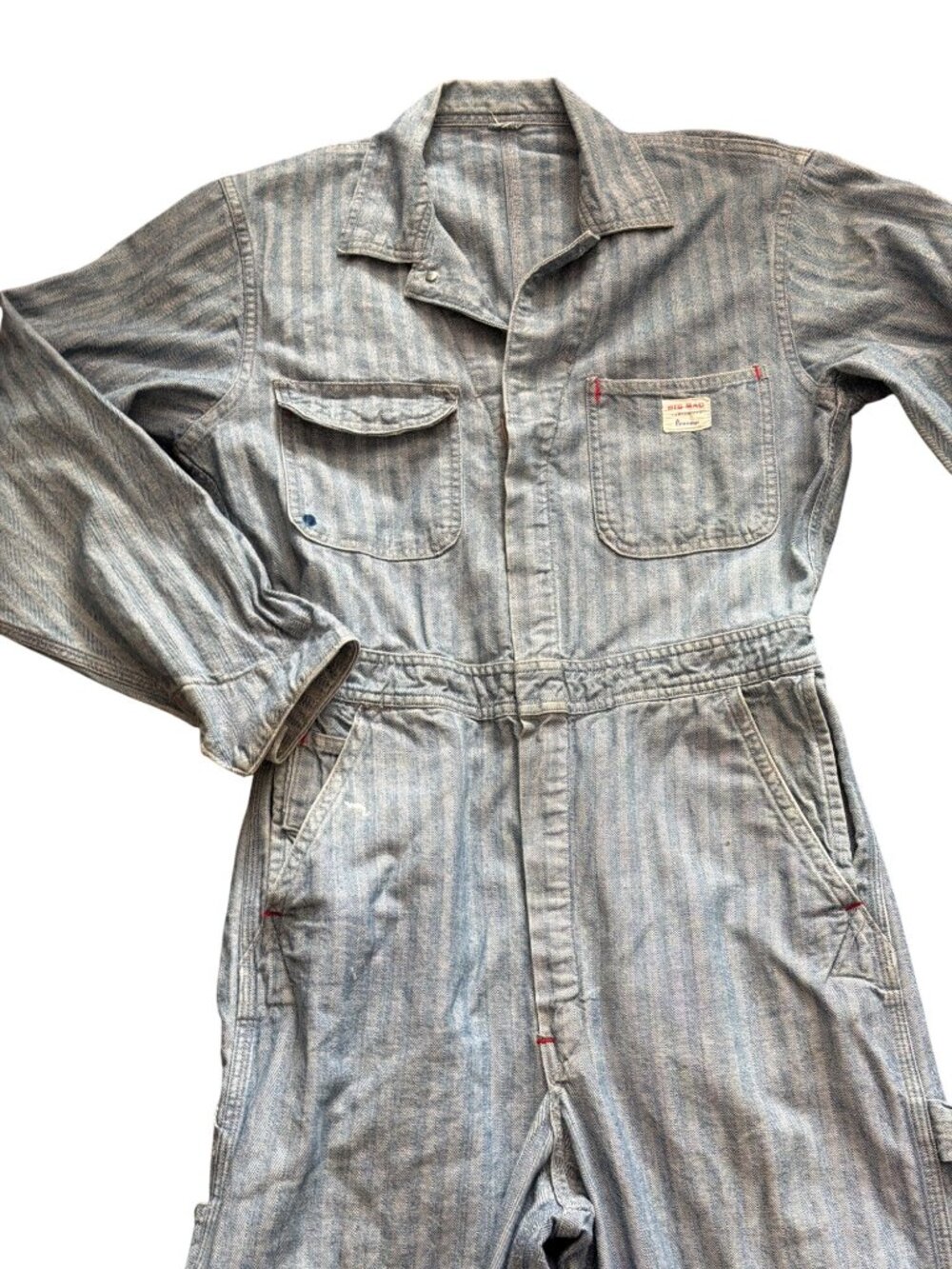 VTG Big Mac Penneys HBT Work Coveralls Herringbone Twill Scovill Zip Sanforized - Picture 4 of 13
